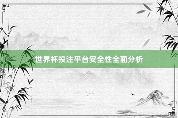世界杯投注平台安全性全面分析
